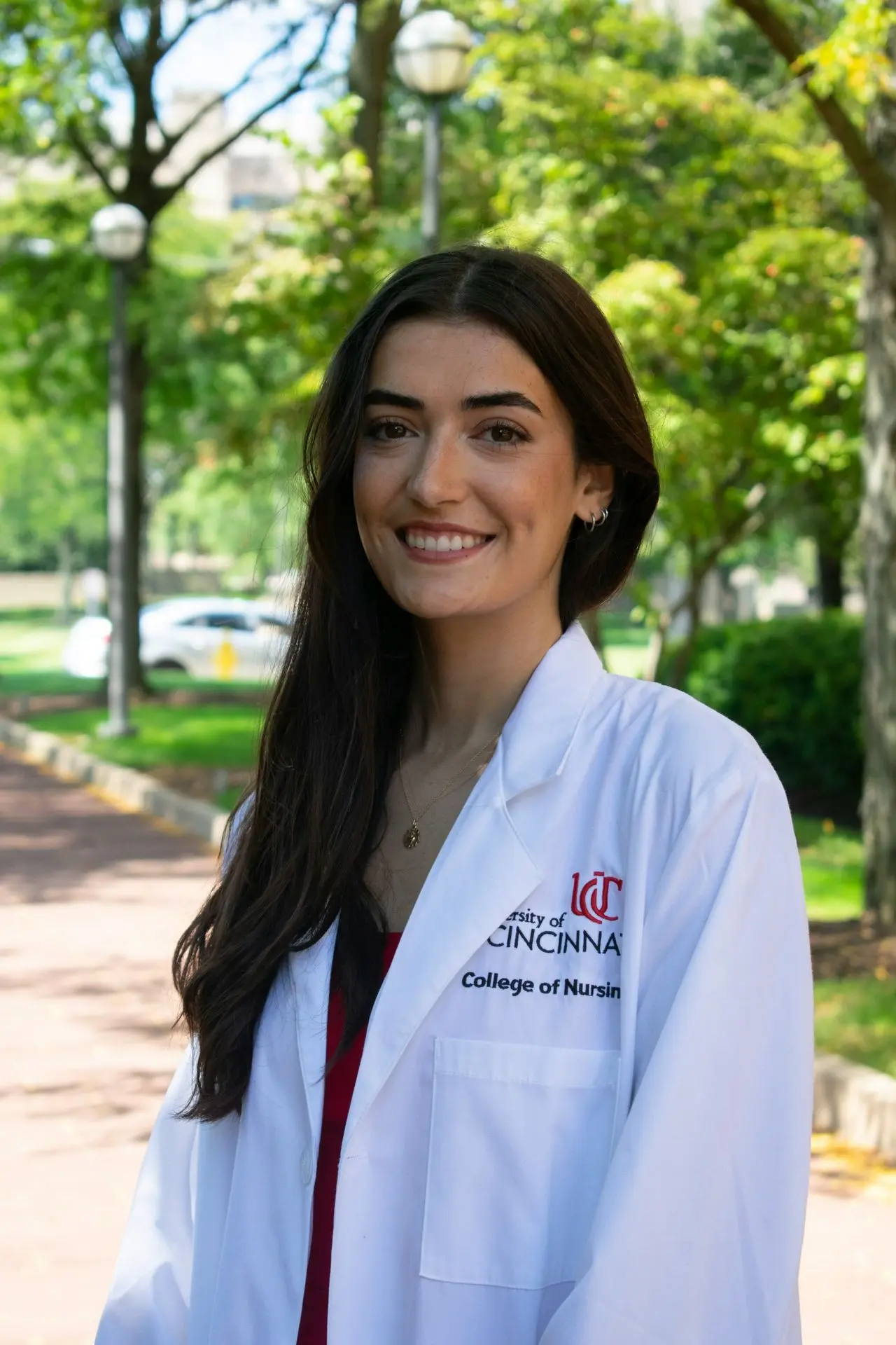 a person wearing a white coat
